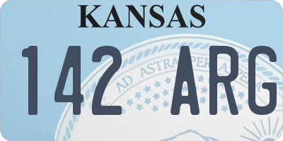 KS license plate 142ARG