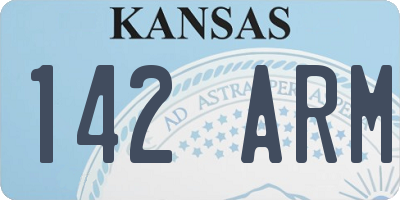 KS license plate 142ARM
