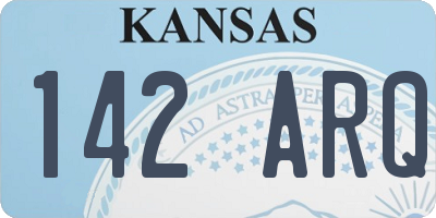 KS license plate 142ARQ