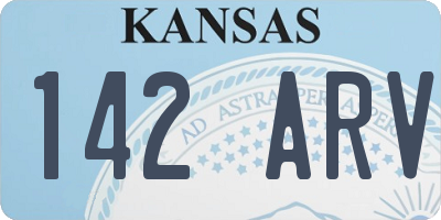 KS license plate 142ARV