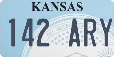 KS license plate 142ARY