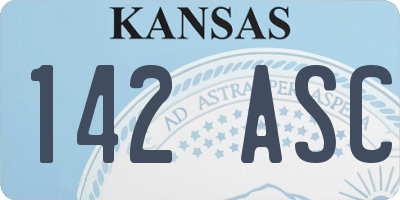 KS license plate 142ASC