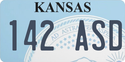KS license plate 142ASD