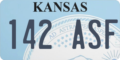 KS license plate 142ASF