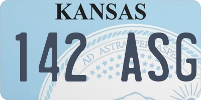KS license plate 142ASG