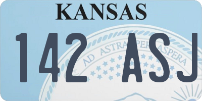 KS license plate 142ASJ