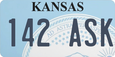 KS license plate 142ASK
