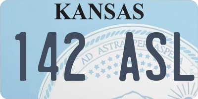 KS license plate 142ASL