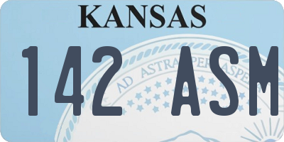 KS license plate 142ASM