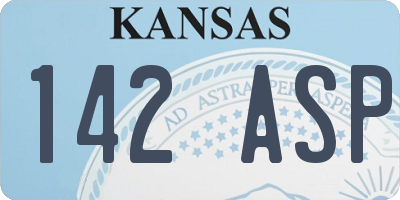 KS license plate 142ASP