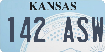 KS license plate 142ASW