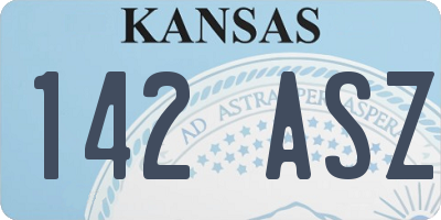 KS license plate 142ASZ