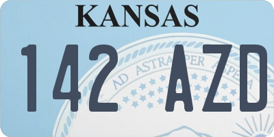 KS license plate 142AZD