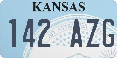 KS license plate 142AZG