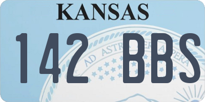 KS license plate 142BBS