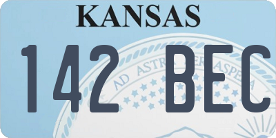 KS license plate 142BEC