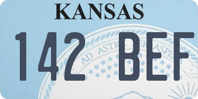 KS license plate 142BEF