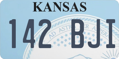 KS license plate 142BJI