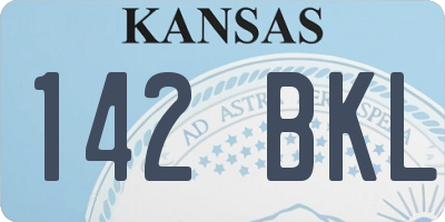KS license plate 142BKL