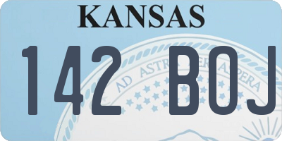 KS license plate 142BOJ