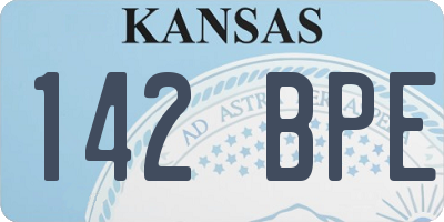 KS license plate 142BPE