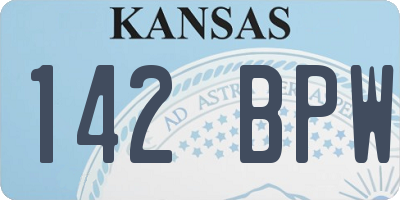 KS license plate 142BPW