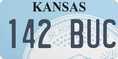 KS license plate 142BUC