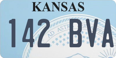 KS license plate 142BVA