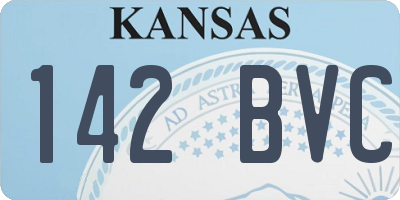 KS license plate 142BVC