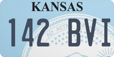 KS license plate 142BVI