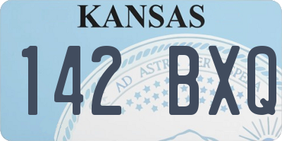 KS license plate 142BXQ