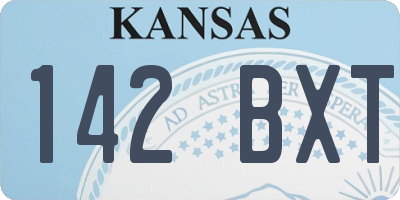 KS license plate 142BXT