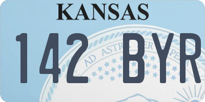 KS license plate 142BYR