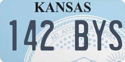 KS license plate 142BYS
