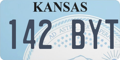 KS license plate 142BYT