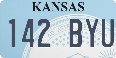 KS license plate 142BYU