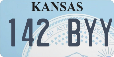 KS license plate 142BYY