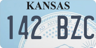 KS license plate 142BZC