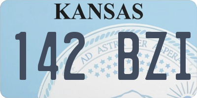 KS license plate 142BZI