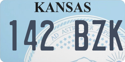 KS license plate 142BZK