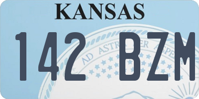 KS license plate 142BZM