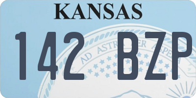 KS license plate 142BZP