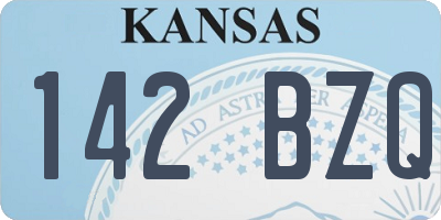 KS license plate 142BZQ