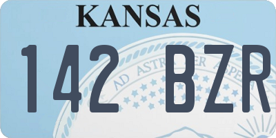 KS license plate 142BZR