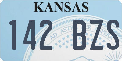 KS license plate 142BZS