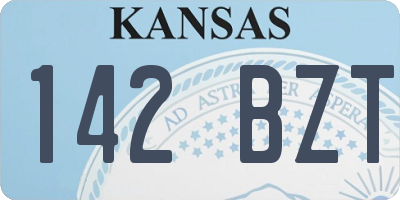 KS license plate 142BZT
