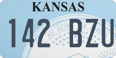 KS license plate 142BZU