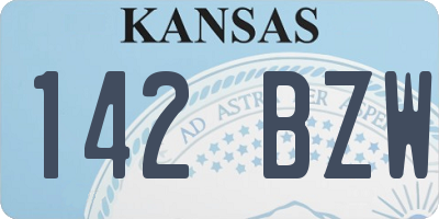 KS license plate 142BZW