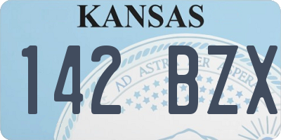 KS license plate 142BZX