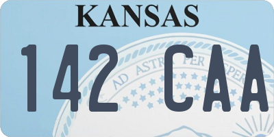 KS license plate 142CAA